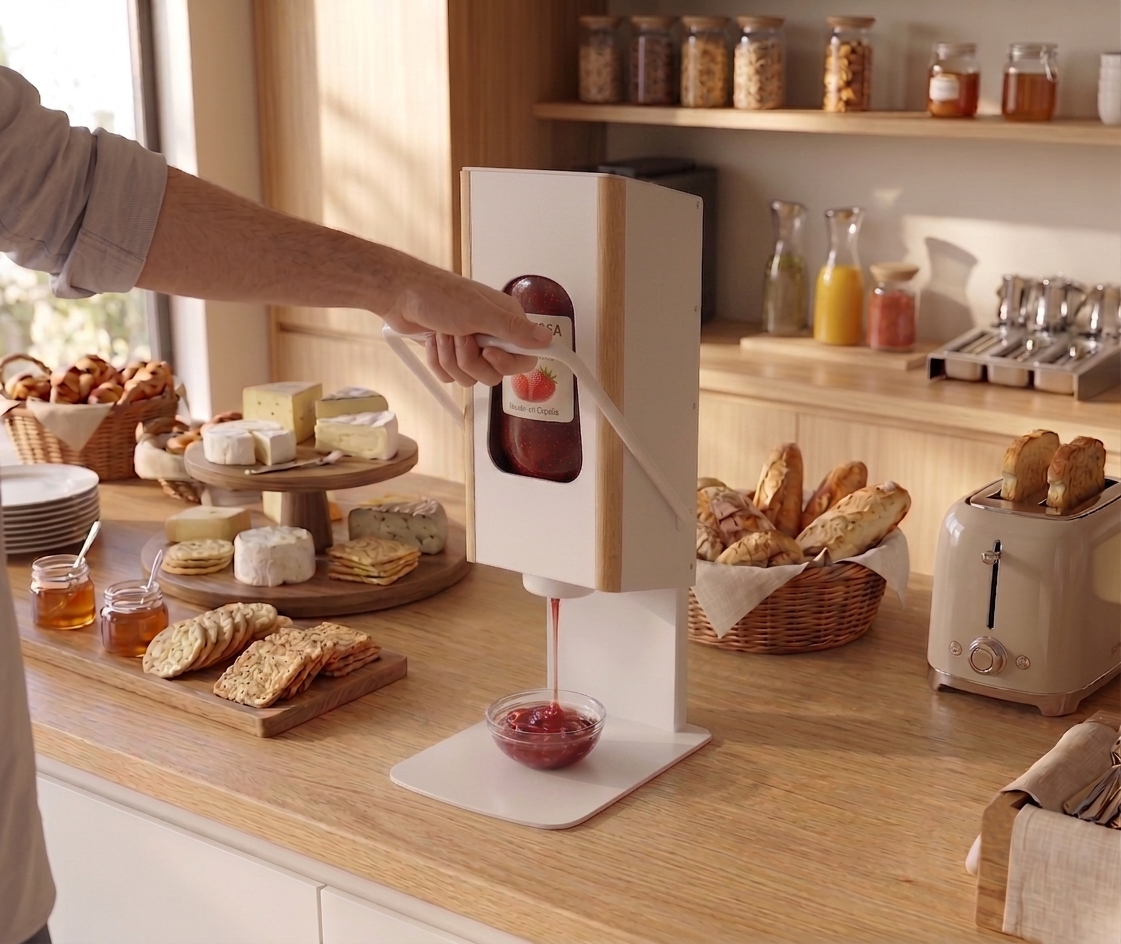 Dispensador individual en uso